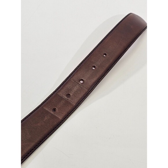 TO BOOT NEW YORK Adam Derrick Men's 38 Italian Leather Brown Belt 1-3/8" W EUC - Picture 4 of 6